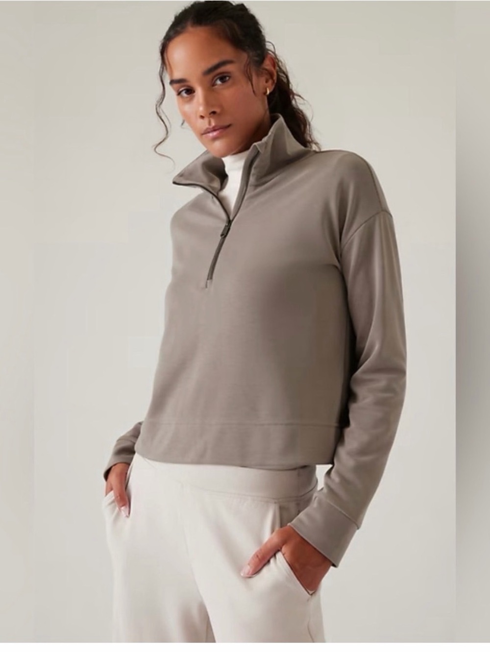 Athleta sea soft quarter zip size small